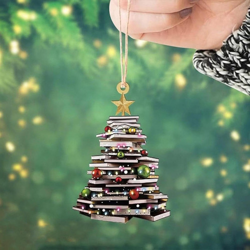 . 3 Enfeites De Natal Em Formato De Livro, Presentes Para Um