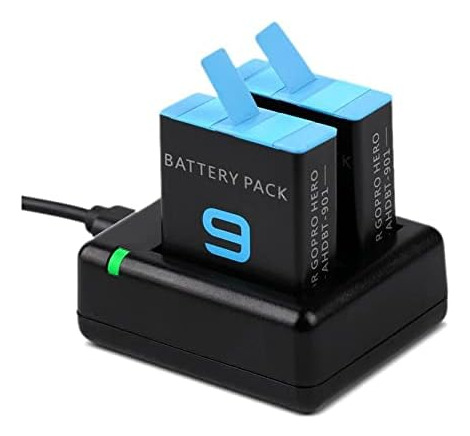 2 Baterías 1720 Mah + Cargador Para Gopro Hero 9 10 11 12