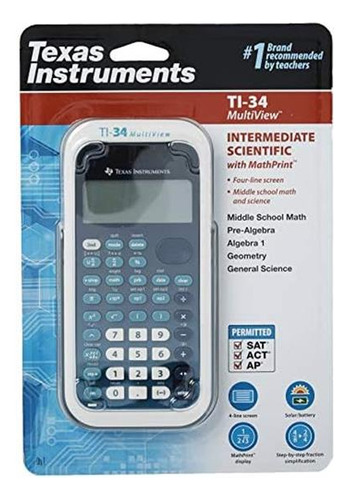 Calculadora Científica Ti-34 Multivista De 16 Dígitos Azul
