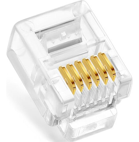 Necables 20 Paquete Conector De Paso Rj11/rj12 Enchufe Modul