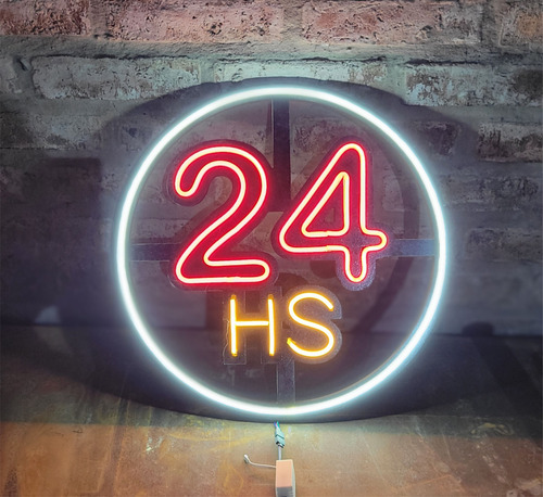 Cartel 24hs Led Neon 50 Cm Efectos C/remoto Ver Video!!!