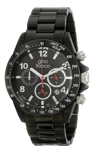 Reloj Hombre Gino Franco 9688bk Cuarzo Pulso Negro En Acero 