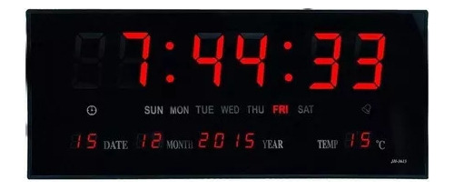 Reloj Digital Pared Led Fecha Temperatura / Electronicaroca