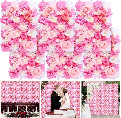6 Paneles De Pared De Flores 3d De Seda Con Rosas Florales D