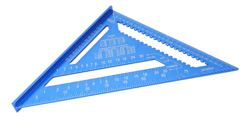 Regla De Aleación De Aluminio Azul Con Escala Métrica Imperi