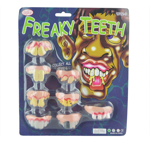 8 Pieces Of Prank Toys For Halloween Dentures