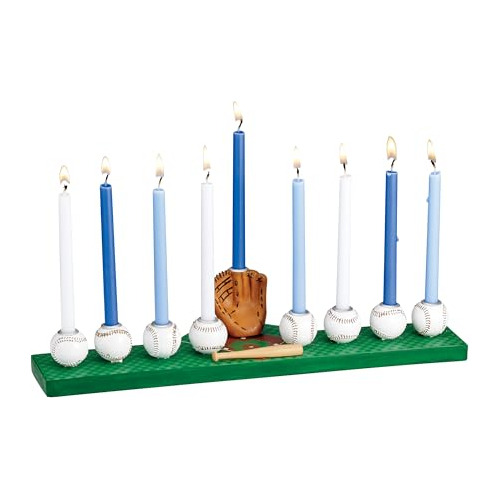 Menorá De Béisbol Hanukkah Accesorios Decorativos Fie...