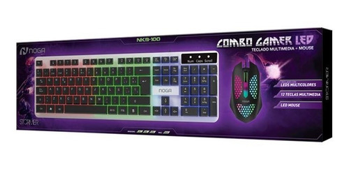 Imagen 2 de 2 de Kit Gamer Teclado Y Mouse Combo Retroiluminado Noga Nkb100 E
