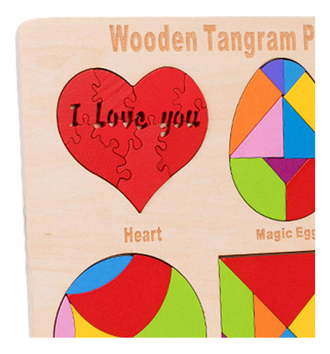 Juguete De Madera Tangram Juego De Rompecabezas Tangram 6