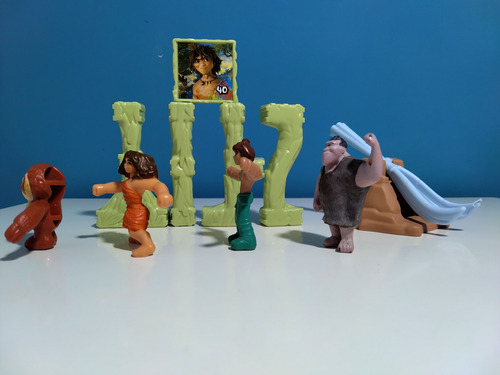 Figuras Grug, Eep, Guy. Brazo X 5 (los Croods) 2013 (Usado)