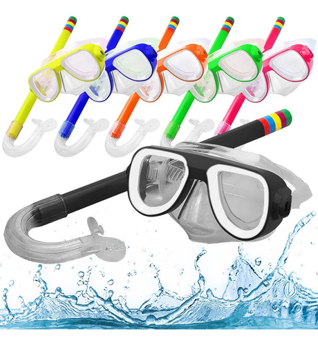 Kit Mergulho Máscara Respirador Snorke Praia Piscina Verão
