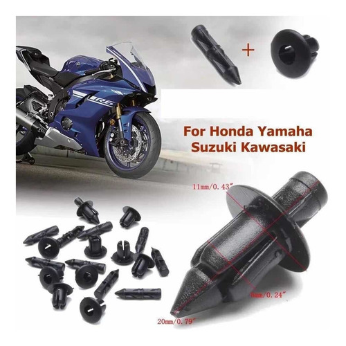 5 Grapas Carenado Broche Motocicleta Yamaha R6 R1 Honda Cbr