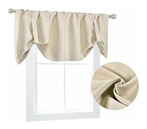 Cenefa De Cortinas Beige Crema Para Ventanas, 18 Pulgadas, D