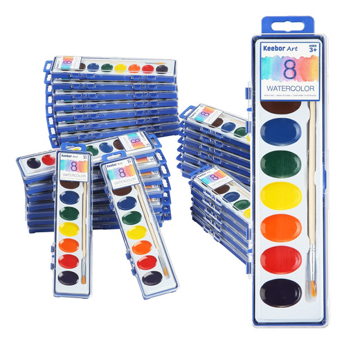 Set De Acuarelas 8 Colores Para Niños 36 Acuarelas Lavable