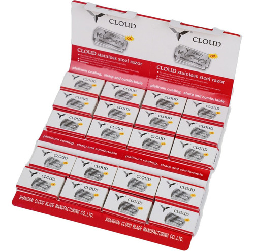 Hojas Doble Filo Para Afeitar Cloud Acero Inoxidable X 100