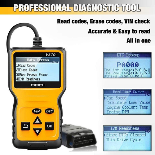 Imagen 4 de 8 de Escaner Lcd Automotriz Obd2 V310 Para Vehículo Desde 1996