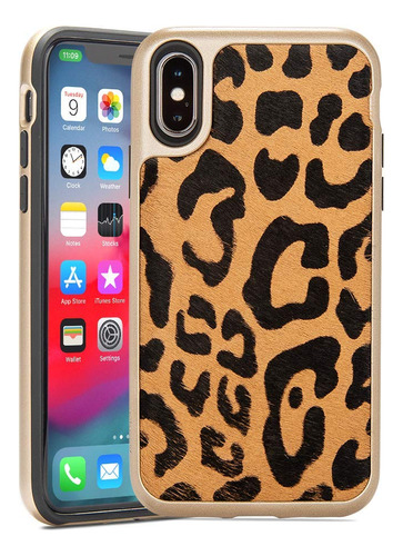 Estuche Rocstor Premium Coleccion Leopardo Para iPhone X / X