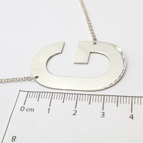 Imagen 7 de 9 de Cadena Plata Rollon Con Letra G Grande 30 X 40mm