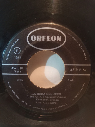 Single Los Hitter's Un Hombre Respetable Rock Mexicano 1965 (Usado)