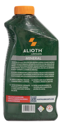 Naos Mineral Sae 20w-50 Sp Aceite Para Motor 946ml
