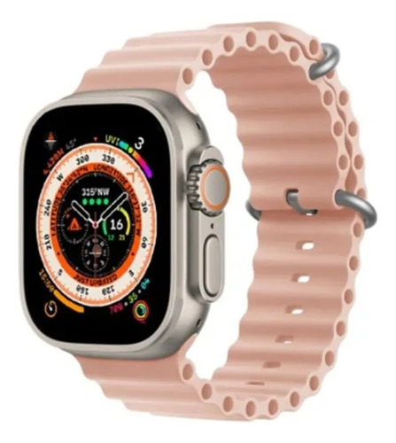 Reloj Smartwatch T900 Ultra2 Big 2.19 Infinite Display Negro Mesh Rosa Claro Negro