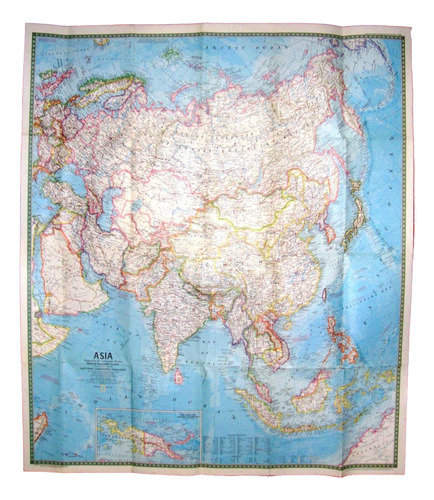 Mapa Asia Continente Completo National Geographic 1971 China (Usado)