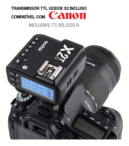 Flash Godox Sk400ii V 400w + Rádio Flash Ttl Para Canon