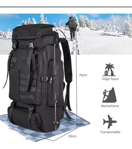 Mochila De 80 Litros, Bolsa Para Acampar, Campismo, Caminata