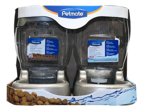 Petmate Despachador De Alimento Y Agua Para Mascotas