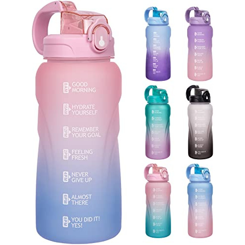 Dearray Botella De Agua Grande De 64 Oz/medio Galón Con Paji