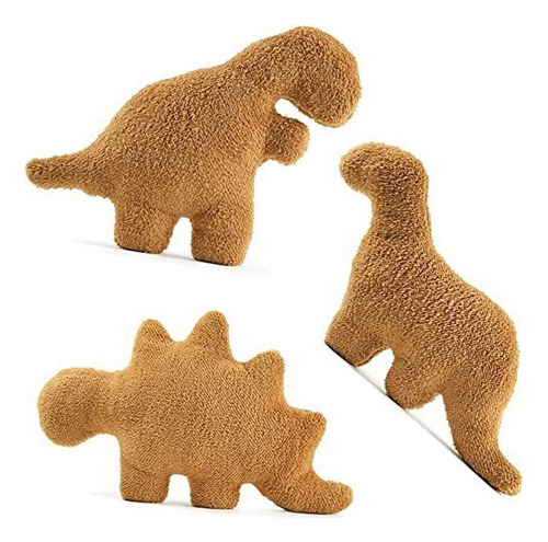 I Paquete 3 Almohadas Peluche Con Nuggets Pollo Y Dinosaurio