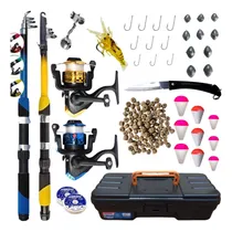 Comprar Kit Pesca 2 Varas + 2 Molinetes Ultra Light + Acessórios