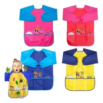 Comprar 4pk Bata Arte Manga Larga Niños Pintura Mandil Manga Larga
