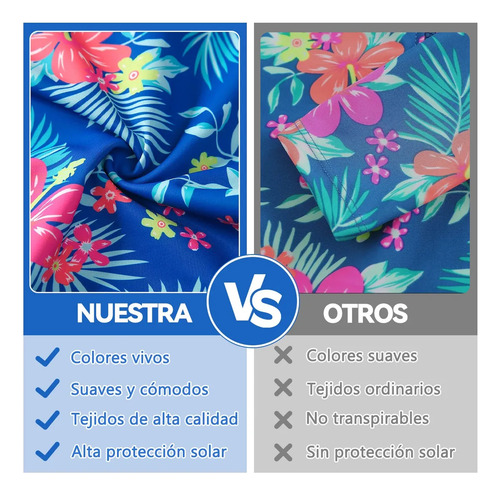 Traje De Baño Niñas Manga Larga Estampado Uv Playa