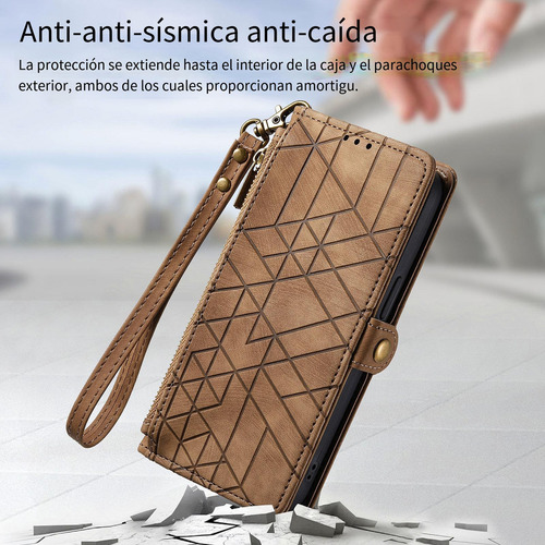 Funda Para Samsung Galaxy A05/a05s/a12 5g, Pulsera De Piel Con Cremallera, A Prueba De Golpes, Funda Protectora