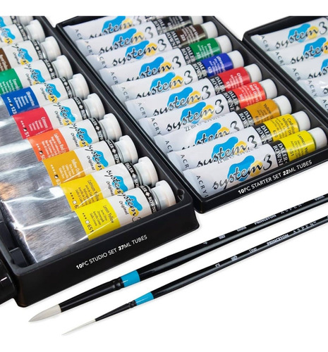 Set 10 Acrílicos En Tubos De 22 Ml - Daler Rowney System 3