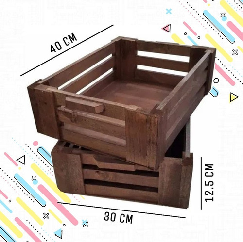 Imagen 2 de 2 de Cajon Canasto De Madera Tipo Verdulero Frutero Decoracion!!!