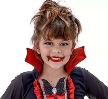 Fantasia Infantil Vampira Bruxa Hallowen Luxoanjo