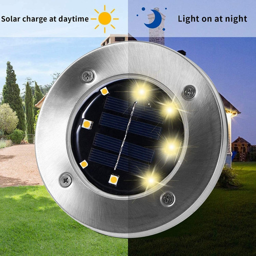 . Kit 8 Pinchos Solares Led Luz De Jardín Al Aire Libre