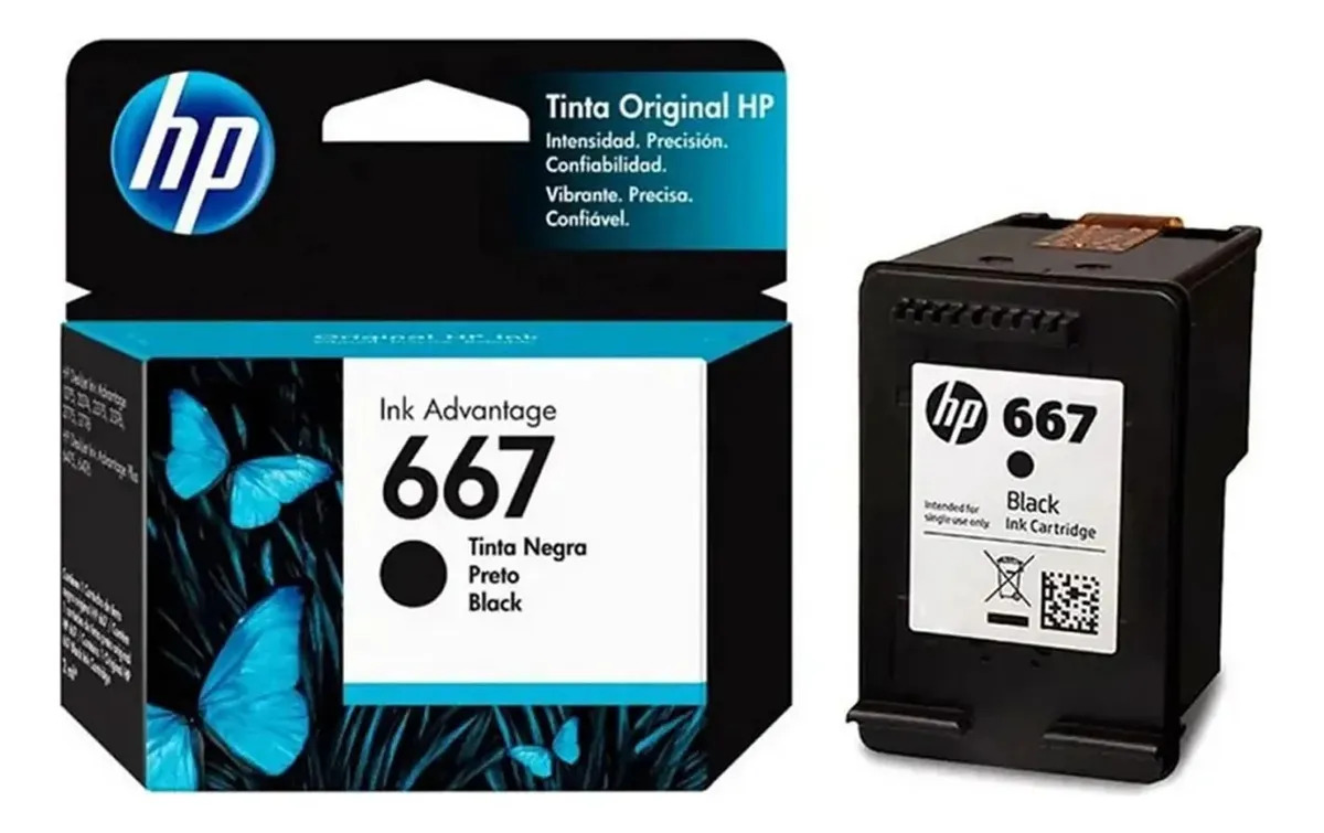 Cartucho de tinta HP 667 negra (3YM79AL)