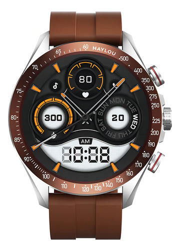 Reloj inteligente Haylou Solar Pro Ls18, pantalla Amoled de 1,43 pulgadas, IP68, funda marrón, pulsera marrón