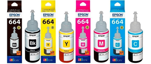 Imagen 3 de 7 de Tinta Original Epson Kit 664 Rendimiento 70ml Sist. Continuo