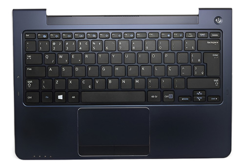 Teclado Notebook Samsung Np530u3c Com Ç Azul Original