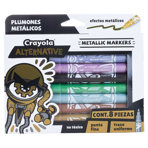 8 Plumones Metallic  Alternative Crayola