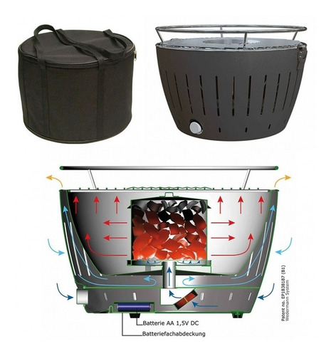 Imagen 7 de 10 de Lotus Grill, Asador Portatil De Carbon