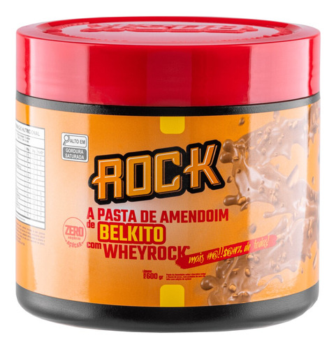 Rock Pasta De Amendoim 500g - Rock Peanut Sabor Belkito 600g