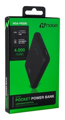 Cargador Portatil Bateria Celular Power Bank Usb Noga Pb206