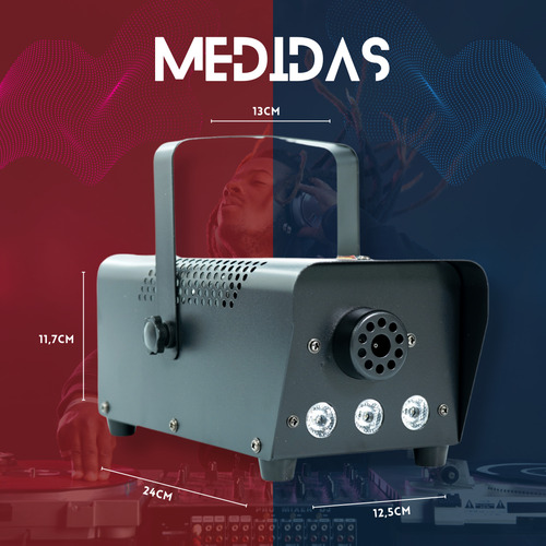 Máquina De Fumaça 3 Leds Rgb 110v Controle Sem Fio Eventos