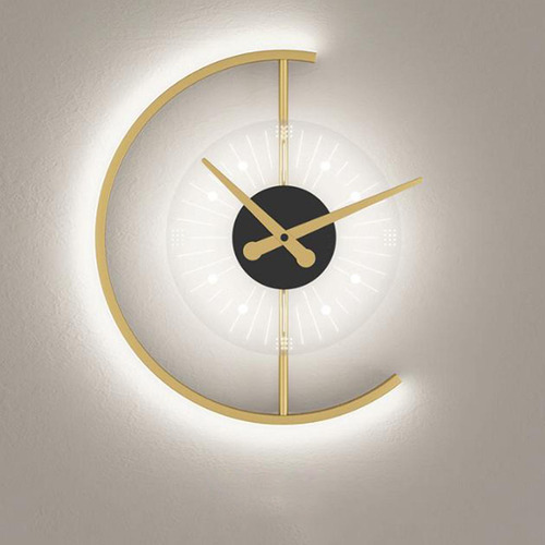 Lámpara De Pared Con Reloj Nórdico, Luz Cálida, Luz De