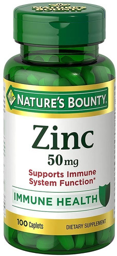 Zinc 50mg Natures Bounty X100 P - Unidad a $42900